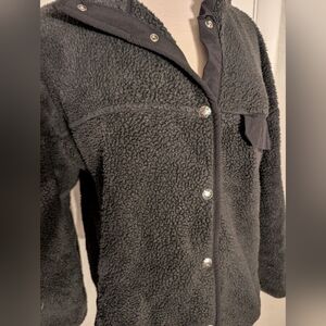 The North Face Cragmont Snap Fleece Jacket Women's L Black Sherpa Teddy Coat